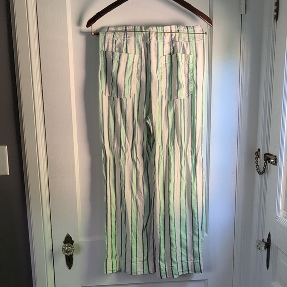 Anthropologie Green and White Striped Chinos - Picture 3 of 3